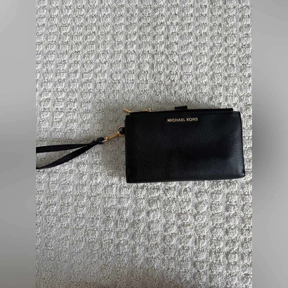 Michael Kors Black and Gold Wristlet